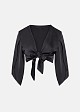 Satin-look top with a front tie