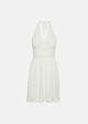 Lace mini dress with halter neck tie
