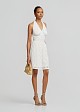 Lace mini dress with halter neck tie