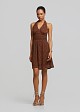 Lace mini dress with halter neck tie