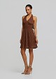 Lace mini dress with halter neck tie