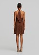 Lace mini dress with halter neck tie