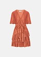 Mini dress with asymmetric ruffles