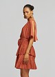 Mini dress with asymmetric ruffles