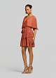 Mini dress with asymmetric ruffles