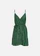 Wrap mini dress in asymmetric ruffles