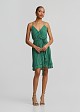 Wrap mini dress in asymmetric ruffles