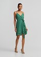 Wrap mini dress in asymmetric ruffles