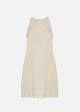 Linen mini dress with lace detailing