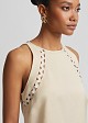 Linen mini dress with lace detailing