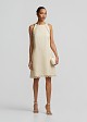 Linen mini dress with lace detailing