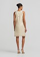 Linen mini dress with lace detailing