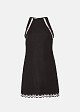Linen mini dress with lace detailing
