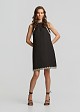 Linen mini dress with lace detailing