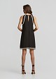 Linen mini dress with lace detailing
