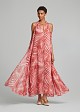 Maxi printed dress with decorative beads
