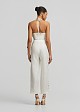 High-waisted trousers with a linen-look finish