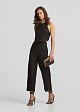 High-waisted trousers with a linen-look finish