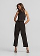 High-waisted trousers with a linen-look finish