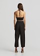 High-waisted trousers with a linen-look finish