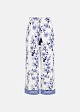 Printed straight-leg trousers with metallic details