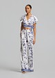 Printed straight-leg trousers with metallic details