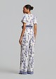 Printed straight-leg trousers with metallic details