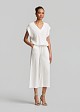 Cropped trousers in a linen-look fabric