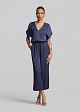Cropped wide leg trousers in satin look