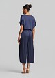 Cropped wide leg trousers in satin look