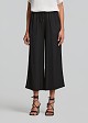 Pantaloni crop drepți cu aspect satinat