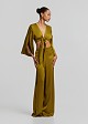 Wide leg trousers with satin finish and slits
