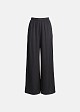 Wide leg trousers with satin finish and slits