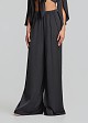 Wide leg trousers with satin finish and slits