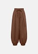 Poplin harem pants with pleats