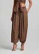 Poplin harem pants with pleats