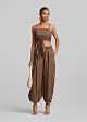 Poplin harem pants with pleats