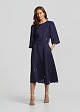 Midi flared skirt with a linen-look finish
