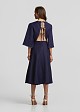 Midi flared skirt with a linen-look finish