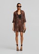 Sheer shirt with leopard print