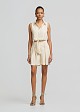 Shorts with pleats and decorative drawstrings