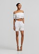 Broderie lace shorts with decorative beads