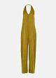 Jumpsuit with V-neckline in satin look