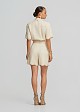 Linen playsuit with decorative lace