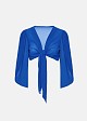 Sheer blouse with front tie