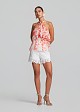 Printed off-shoulder halter top