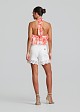 Printed off-shoulder halter top