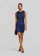 Mini dress with ruching in satin finish