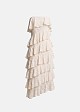 Maxi strapless lace dress with multiple ruffles