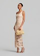 One-shoulder maxi lace dress